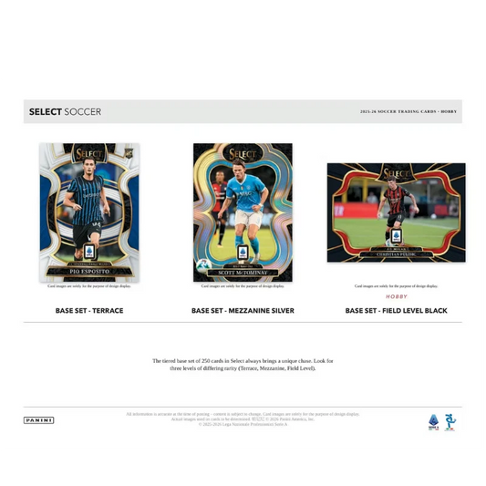 2025/26 Panini Select Serie A Soccer Hobby 12 Box Case